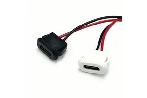 Micro USB Type AB Female Connector 2 Pin Adapter with Card Buckle Charging Port ROHS Compliant PCB Application White Black