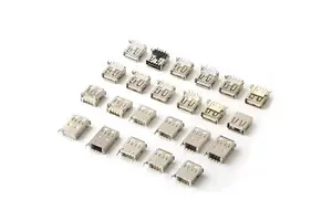 5 PIN Micro Usb Connector U254-051N-4BH83-F1B Micro USB Type B Connector Stainless Steel case Female Charging Port Connector