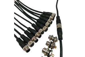 JOYL Industrial-grade M12 Round Copper Gold-Plated IP67 PVC PA 2-8 Pin Male Female Straight Waterproof Connector Adapter Cable