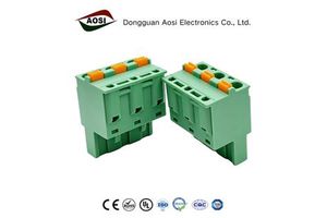 AOSI Plug-In Terminal Block 25PCS/50PCS 7.62mm Pitch Copper Connector 10A 300V Female Wire Connections Model FPS2.5-XX-762-00