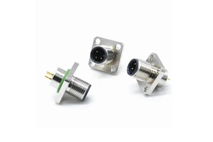 Connector Supplier a Coded M12 Pcb Connector 3pin IP67 Malefront Socket Panel Mount Connector