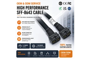 LUNG KAY Mini SAS HD SFF-8643 8i Cable 12Gbps Internal 72Pin SAS 3.0 Data Cable for Server Storage Backplane HBA RAID Card
