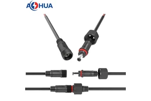 AC/DC Inverter Connector M14 5521/5525 Male Female DC Plug/Jack Molded 18/20/22/24AWG Cable IP65