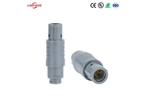 High Quality IP50 Push-pull Self-locking Medical Plastic Connector Brass Gold Plated Contact Solder Termination TAG 2P Connector