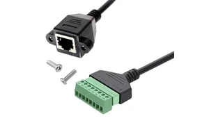 RJ45 Ethernet 8P8C Female Adapter Copper Network Cable Connect Block Screw Mounting Holes Spring Terminal