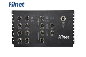 EN50155 L3 8xGigabit M12 Industrial PoE Switch with 4 Bypass(Gigabit) Ports 24Gbps IP67 -40~75°C Ring<20ms Hi-Net IS3008G4BP-8P