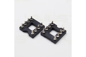 High Quality 2.54mm Pitch Round Pin IC Female Gold Plated Machined 2*4P 2*5P Pin IC Socket Connector for Pcb Board