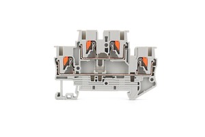 PTTB 2.5 Push-in Double Level DIN Rail Terminal Block 2.5mm2 Feed Through Wire Connector For Control Cabinet
