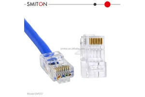 Network Ethernet Male Modular Plug Cat6A RJ45 Open-Through Connector