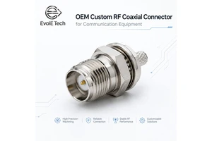 OEM Custom SMA Right Angle Bulkhead Panel Mount RF Coaxial Connector 50 Ohm DC-18GHz Corrosion-Resistant Metal Housing for