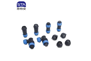 SP21 IP67 IP68 Plastic Waterproof Connector Male/Female Wire To Cable Plug Panel Mount Flange Seat Socket 2 3 4 5 6 7 9 12 Pin