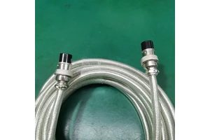 Nickel-plated Brass Braid Shielded Cable Rat-proof Signal Cable IP67 Waterproof Screw Locking GX12 GX16 4pins 5pins Connector