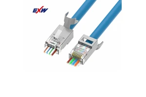Cat7 Cat8 Cat6a Coloured Ethernet Rj45 Connector Pass Through Rj45 Pass Through Connector 50u