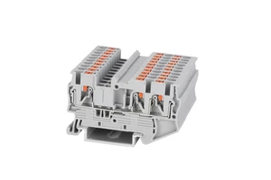 PT2.5-TW Twin Conductor Push In Terminal Wire Connector DIN Rail Terminal Block Gray In-line Connection Feed-in Terminal Block