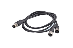 M12 3-8pin Splitter Connector Male Female 1 2 Cable Y Branch IP67 Waterproof Unshielded Gold-Plated Contacts 1M PVC Circular