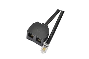 RJ9 Telephone Adapter Y Splitter Headset Extension Cord With 1 Male 2 Female Connector