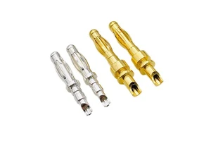 HONSHI 2.5mm 3.0mm 3.5mm 4.0mm Gold Plated Male Banana Bullet Plug Connector Phosphor Bronze Contacts 10A Rated IP20 Protection