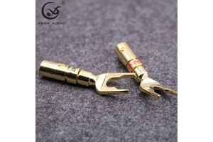 Speaker Connector YIVO XSSH OEM ODM DIY Hi-end HiFi Gold Plated Y Spade U Type Audio Video Jack Male Banana Plugs Horn Plug