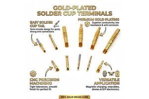CNC Machined Brass Contact Pins With Solder Cup Tail - Gold Plated Spring Loaded Connector Parts For Smart Devices.