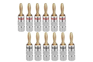 High Power Lead 4mm Audio Jack Connector Banana Plugs for Speaker Wire Audio/Video Receiver