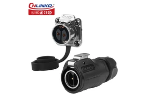 Cnlinko LP20 2 Pin Plastic And Metal IP68 Wiring Screw Circular Waterproof Aviation Plug Connector