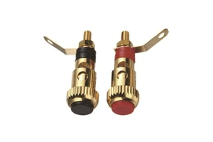 Brass Nickel Spring Loaded Audio Wiring Terminal Banana Jack Socket Press Push Binding Post