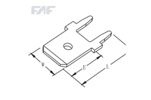 FAF C250015-3-1 PCB Faston Tab 250 Terminal Connector 6.3 Terminales