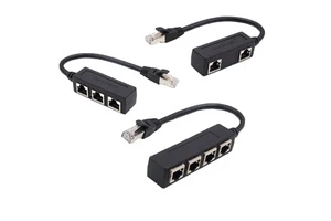 Factory Wholesale RJ45 Ethernet Splitter Cable 1 Male to 2/3/4 Female LAN Adapter Networking Extension Connector
