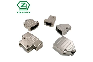 YZlink Custom Straight Dust D-Sub Metal Hood 9pin 15pin 25pin 37pin 50pin Male Female Waterproof D SUB Connector