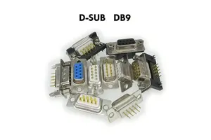 DB9 Connector D-Sub 9P Straight DR9 Bent Foot Gold-plated Welded Plate Male Female DB9 Socket Black and White Tape Riveted Fork