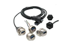 Waterproof USB 2.0 Screw Type Panel Mount Connector