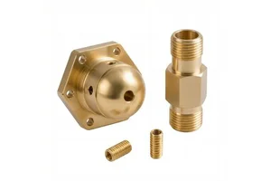 Custom CNC Machining Service for Brass Spherical Flanged Housings and Hex Threaded Adapters OEM Factory