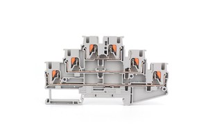 PT 2.5 3L PT2.5 3L 3 Level Push In Terminal Block 2.5mm2 14 AWG Triple Layer DIN Rail Wire Connector Electrical Terminal