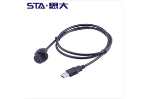 Usb 3.0 Waterproof Connector Male to Male Female to Female Panel Mount IP67 Waterproof USB Socket Cable 0.3M 0.5M 1M