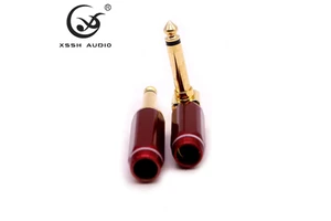 YIVO XSSH 2 Poles Jacks 6.35mm 6.5mm Stereo Phone Plug Gold Plated HIFI Hi-end Audio Video Guitar Jack Connector