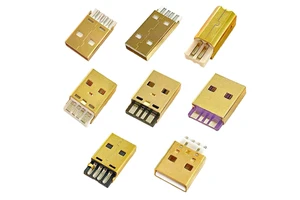 USB Type a 2.0 4-Pin Male/Female Plug Socket Gold-Plated Connector with Flat/Curled Edge-Multi-Specification Available