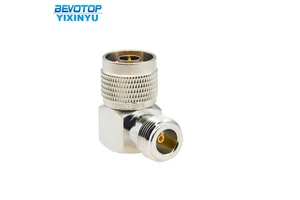 N Male Plug to N Female Jack RF Coaxial Connector Adapter 50 OHM 0-6GHz Brass L Shape 90 Degree Angle