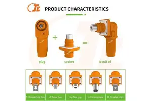 High Current Terminal Nut Right Angle Waterproof Power Connector 1500V 70A-500A Copper Connector For Energy Storage System