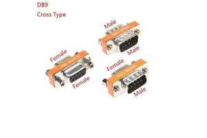 Mini Null Modem DB9 Female Male plug Adapter Gender Changer cross female to female/male to male RS232 serial Connector