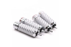 YIVO XSSH Audio RCA Jack OEM ODM Copper Rhodium Plated Carbon Fiber Shell 10mm DIY Cable Audio Adaptors Connector Plug