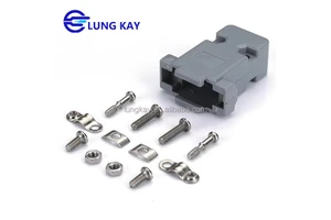 LUNG KAY High Quality D-SUB 9Pin ABS Plastic Hood ROHS Certifications DB 9 Pin Connector Cover for Cable Plastic Hood 9P