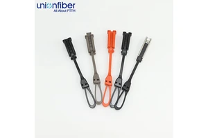 S Type Clamp FTTH Drop Cable Tensioning Support Anchor UV Stabilized Plastic Stainless Steel Fiber Optic Aerial Fitting