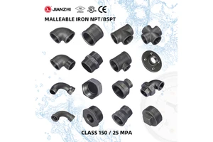 Jianzhi Black FM UL Steel Pipe Fitting 50mm Waste 1 Inch Plumbing Pipes and Malleable Iron Pipe Fitting