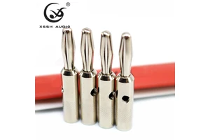 YIVO XSSH OEM ODM, Welding Banana Plug & Jack, Rhodium Plated Brass Speaker Adapter for Hi-end Audio DIY