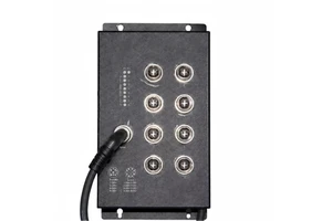 EN50155 8xGigabit M12 X-Code Industrial Switch Plug-and-Play -40~75 IP40 ShockProof Aluminum Enclosure 16Gbps Capacity