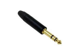 SREXACT TRS 6.35mm Stereo Male Phone Plug Connector 1/4 Inch Gold Plated Tip Anodic Oxidation Black Shell Audio & Video Use