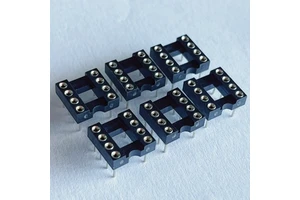 2.54mm Pitch IC Socket 8 Pin 7.43mm Machined Female Round Pin Straight Dip for PCB