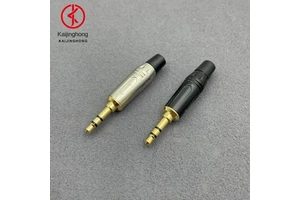 Dual Channel Microphone Plug with Step Cap Tube 3.5mm Gold Plated Audio and Video Plug Audio & Video Connectors