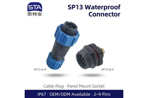 SP13 Cable Plug Waterproof Circular Connector IP68 Industrial Device Power Signal Chassis Panel Mount Socket 2 3 4 5 6 7 9 Pin