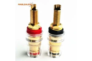 Mable Audio MABG0003M Middle Type Speaker Terminal Binding Post Connectors Gold-plated Banana Plug L200